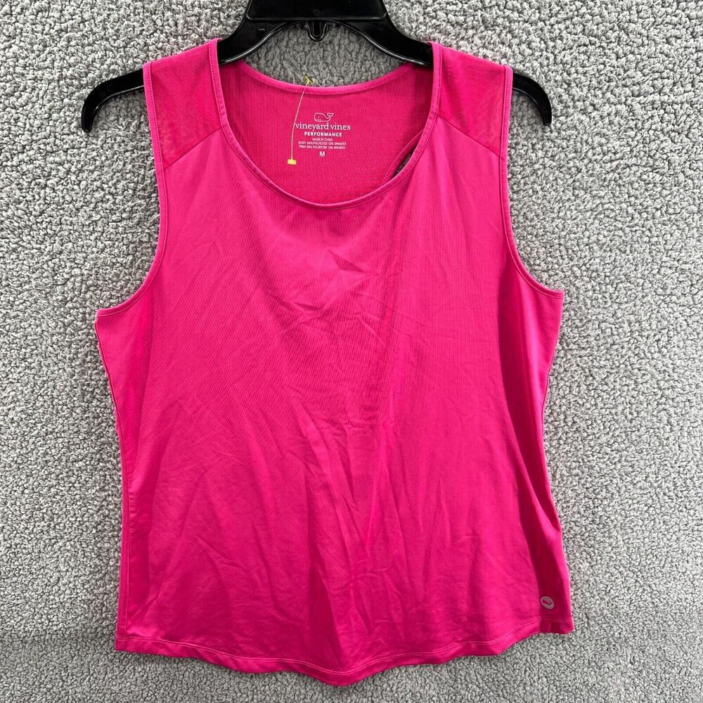 Vineyard Vines Women’s Performance Tank Pink Mesh Back Detail Size Medium M